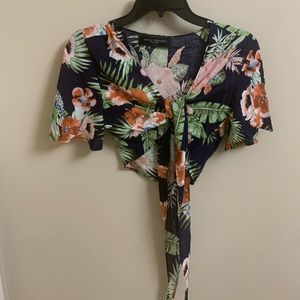 Akira Floral Tie Crop top